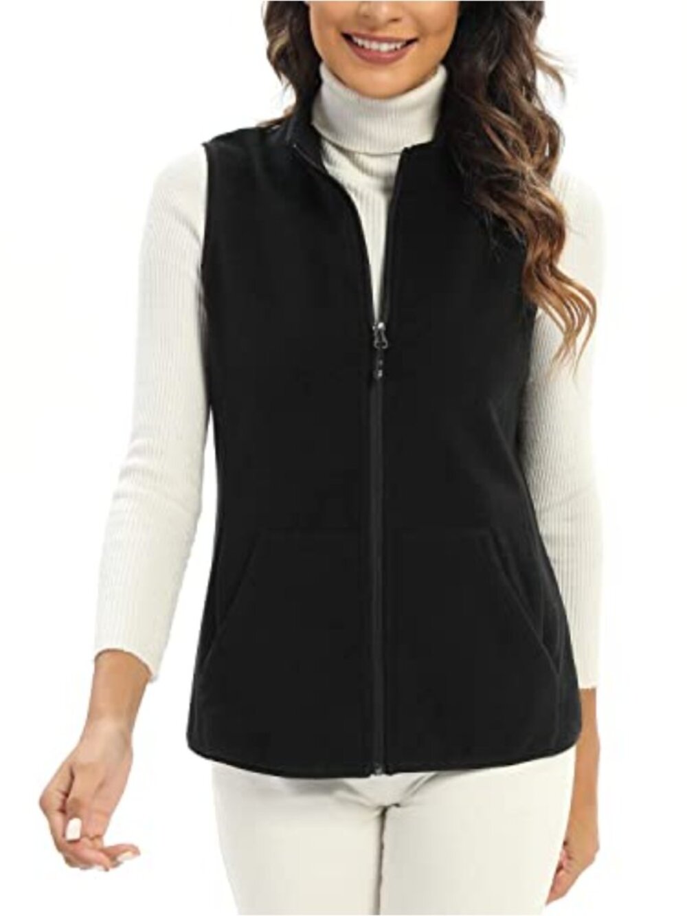 Fleece Vest with 6 Pockets Sleeveless Lightweight Outdoor